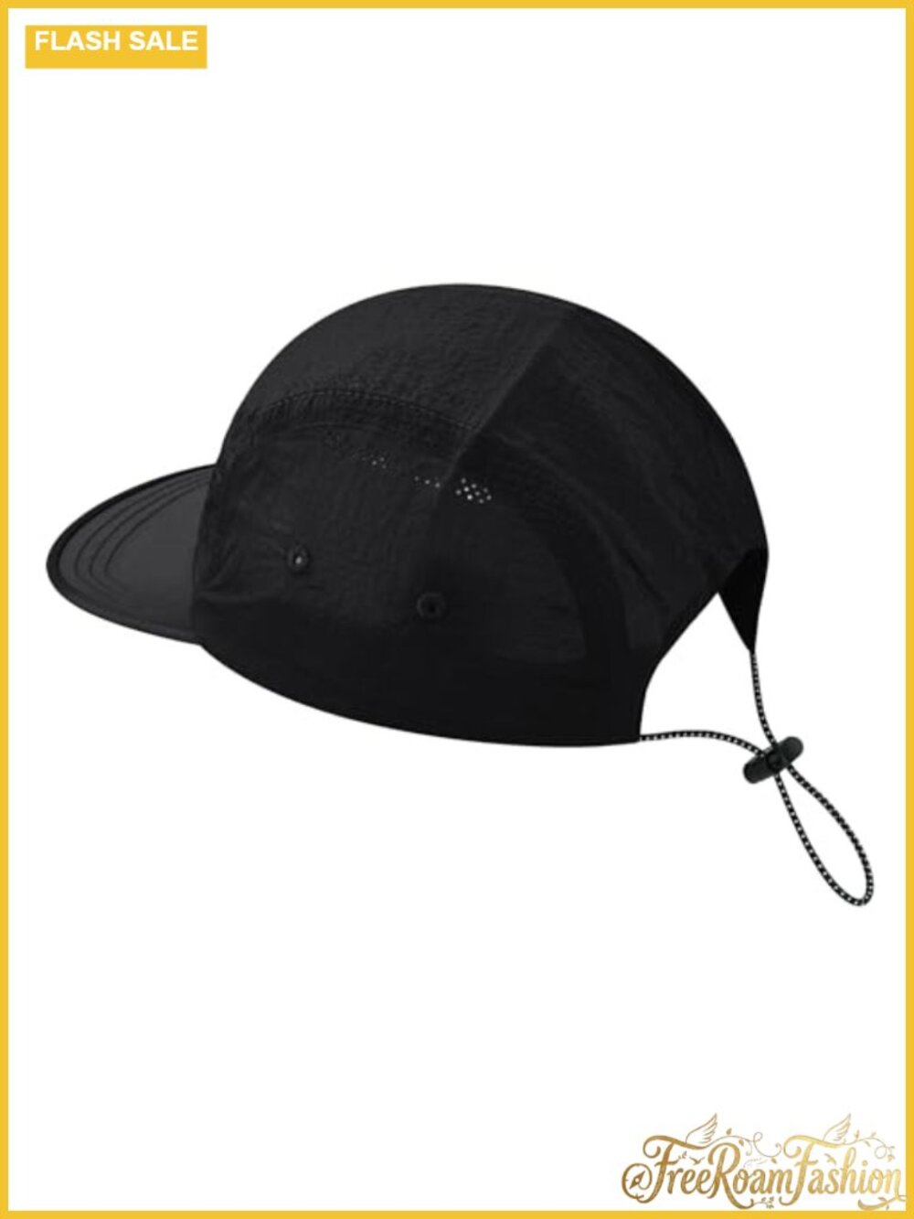 Quick Dry Baseball Cap Flat Bill 5 Panel Mesh Adjustable Hat